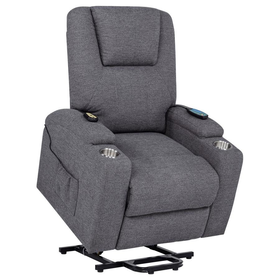 Louie - Chenille Upholstered Power Lift Massage Chair - Image 9