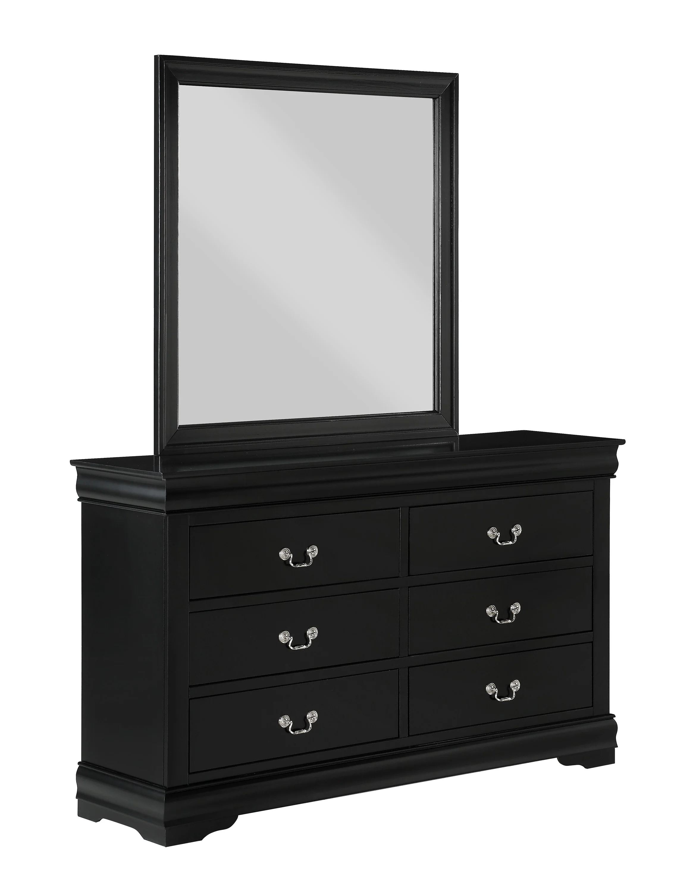Louis Philip Dresser Mirror Black - Image 2
