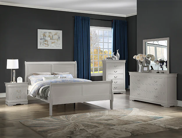 Louis Philip Dresser Mirror Greige