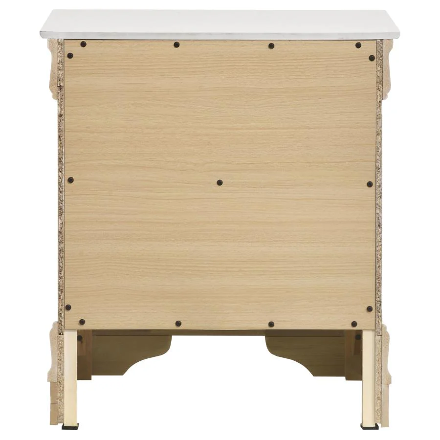 Louis Philippe - 2-Drawer Nightstand Bedside Table - White - Image 7