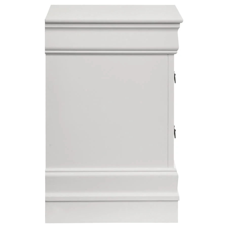 Louis Philippe - 2-Drawer Nightstand Bedside Table - White - Image 9