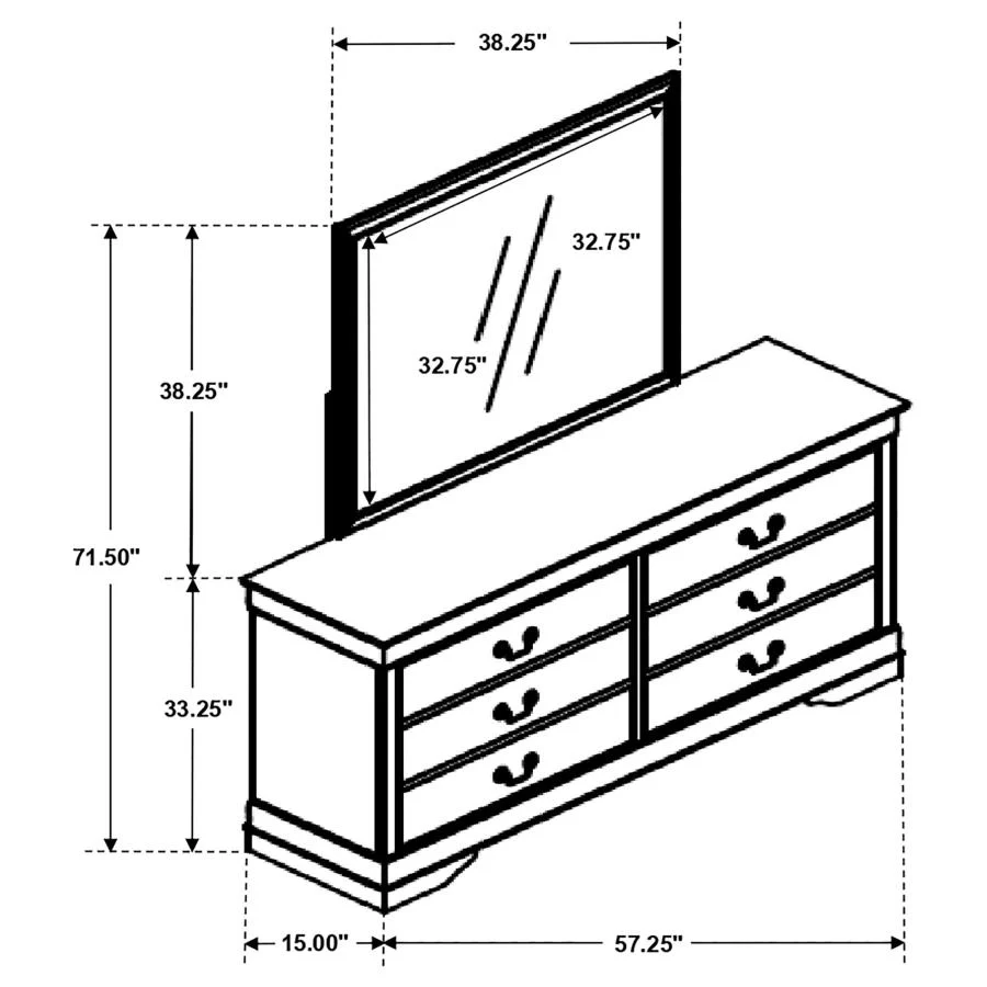 Louis Philippe - Six-Drawer Dresser - Image 42