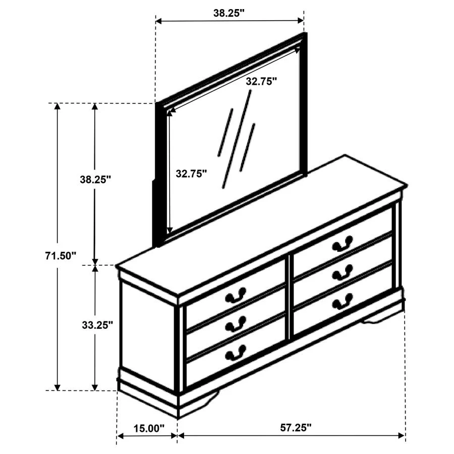 Louis Philippe - Six-Drawer Dresser - Image 49