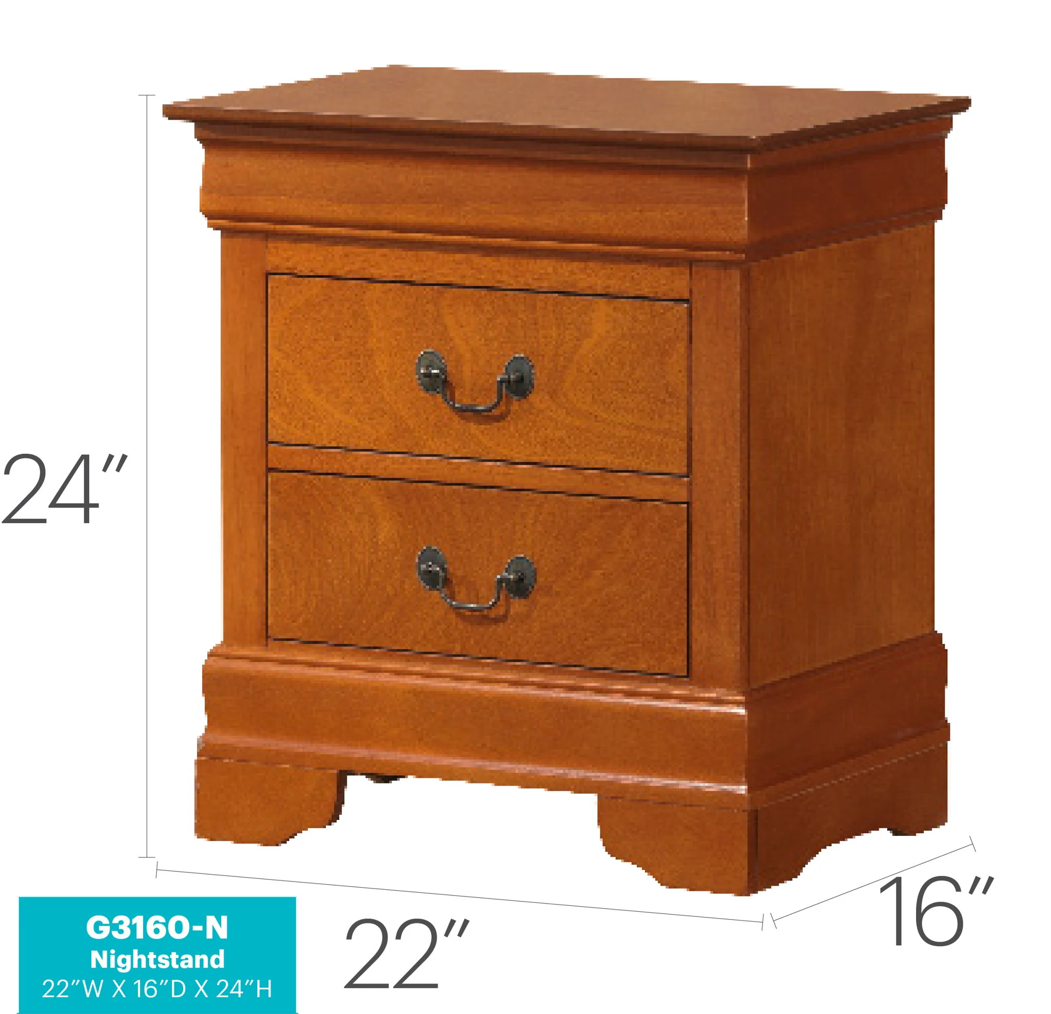Louis Phillipe - Nightstand - Wood - Image 44