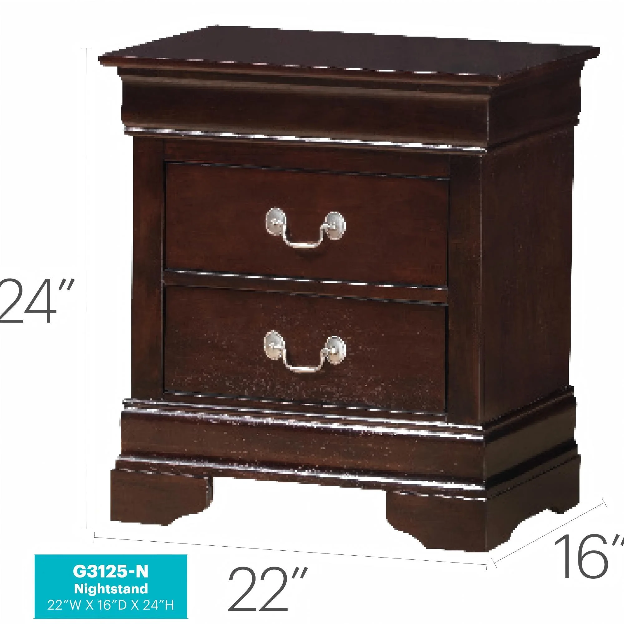 Louis Phillipe - Nightstand - Wood - Image 81