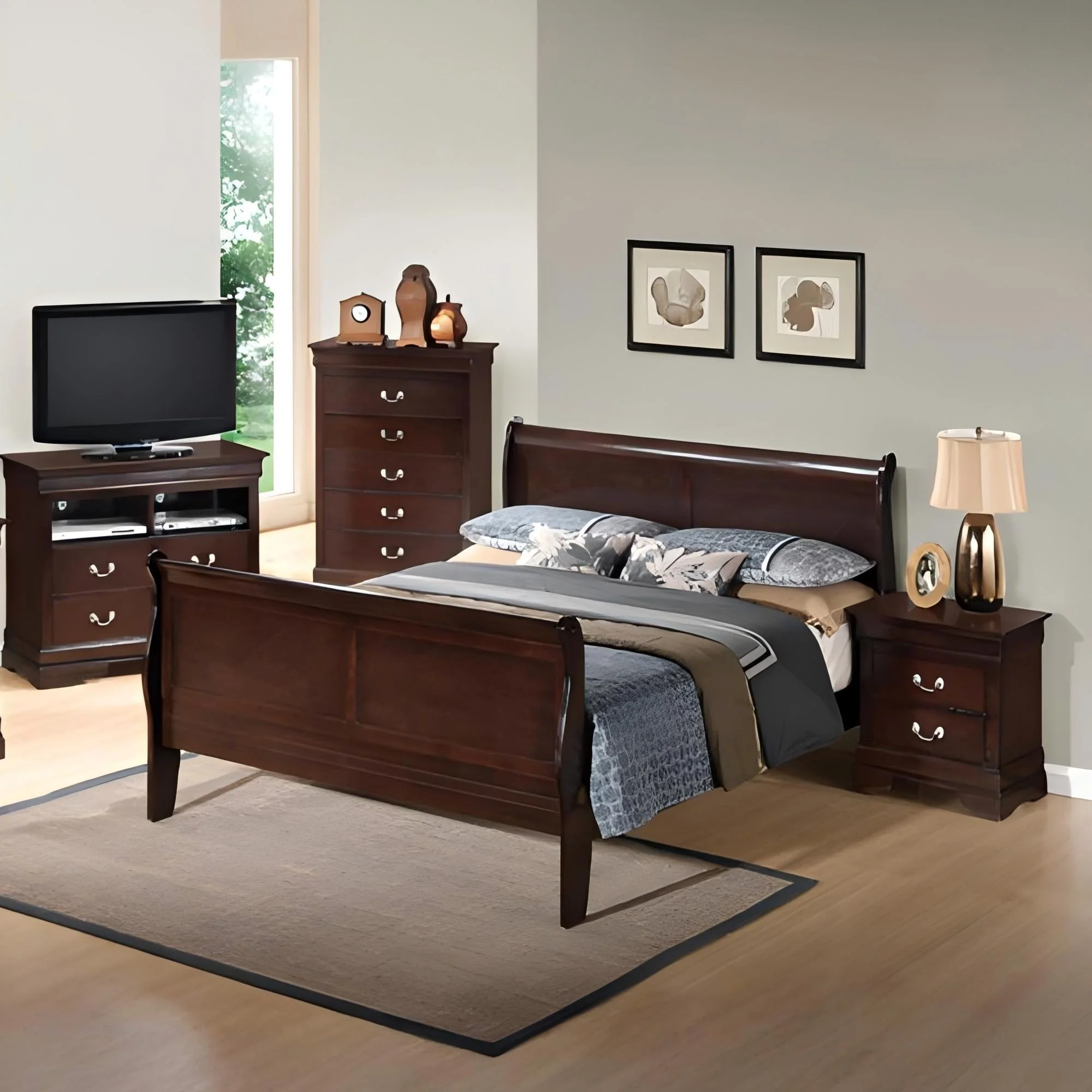 Louis Phillipe - Panel Sleigh Bed - Image 10