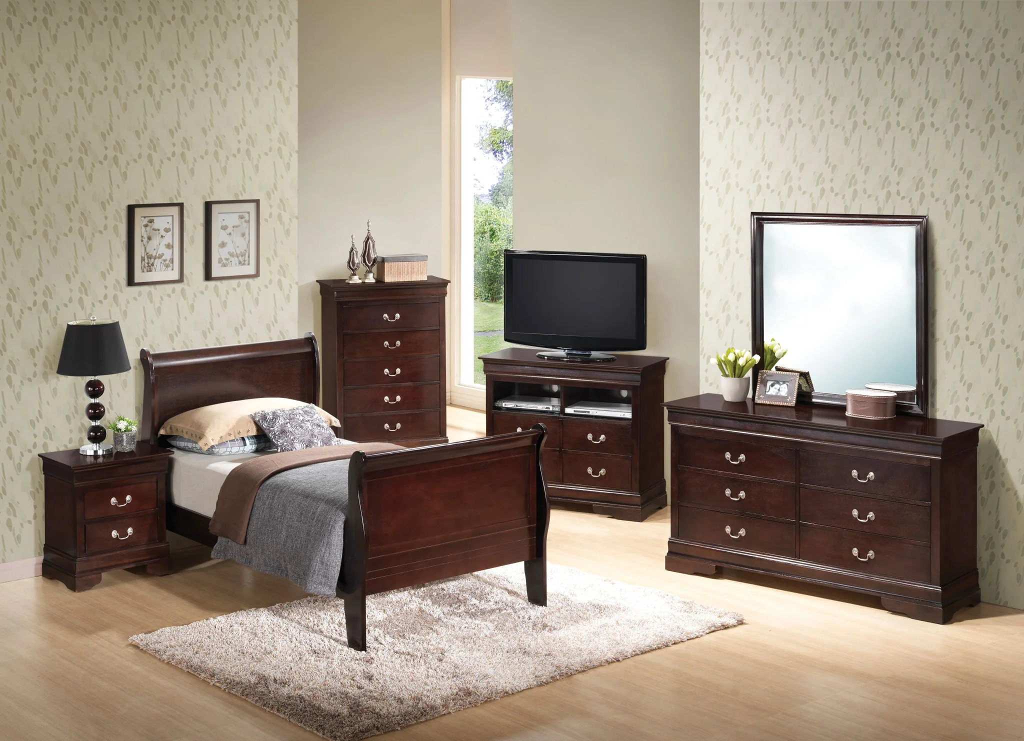 Louis Phillipe - Panel Sleigh Bed - Image 9