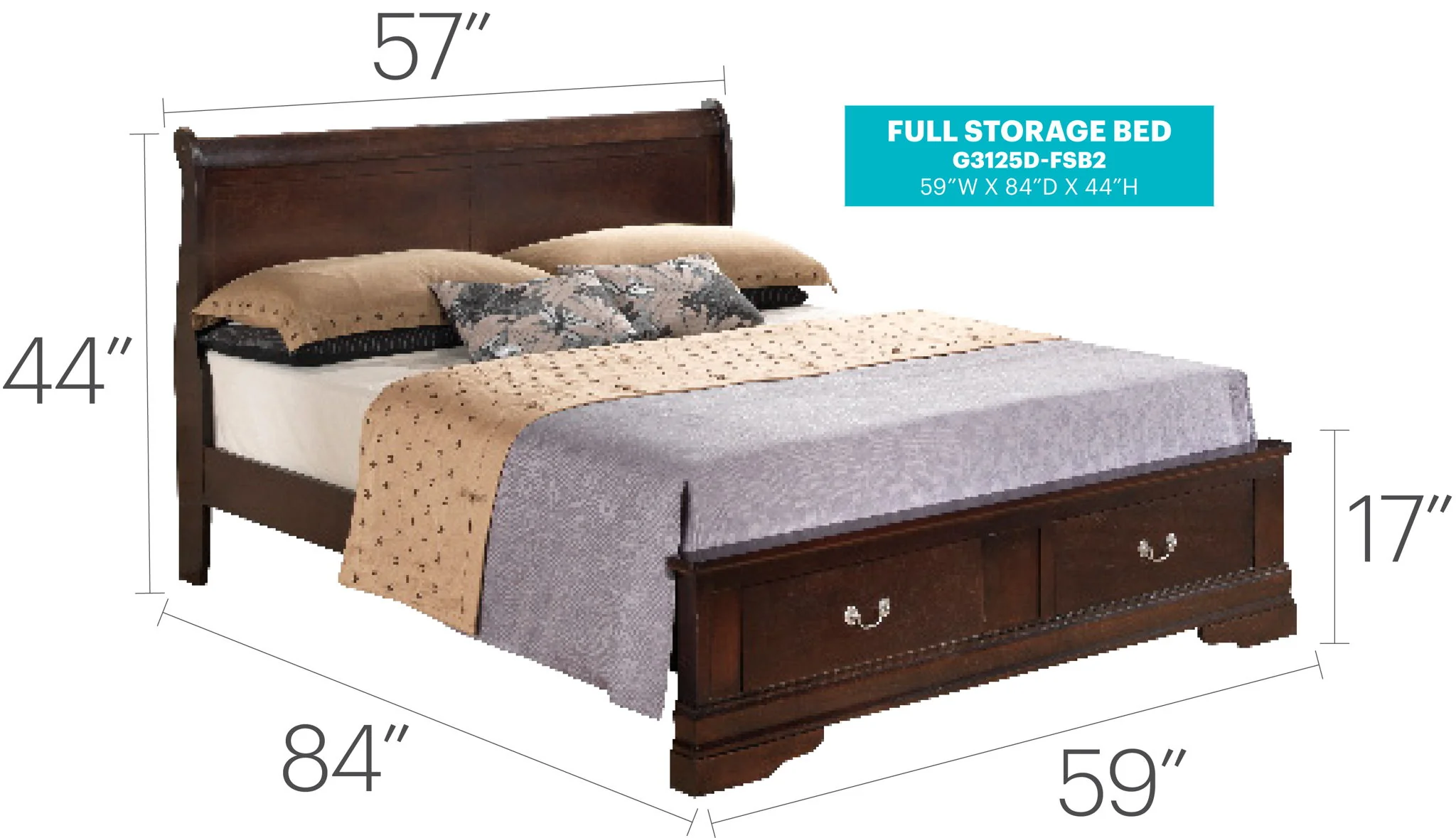 Louis Phillipe - Storage Bed - Image 3