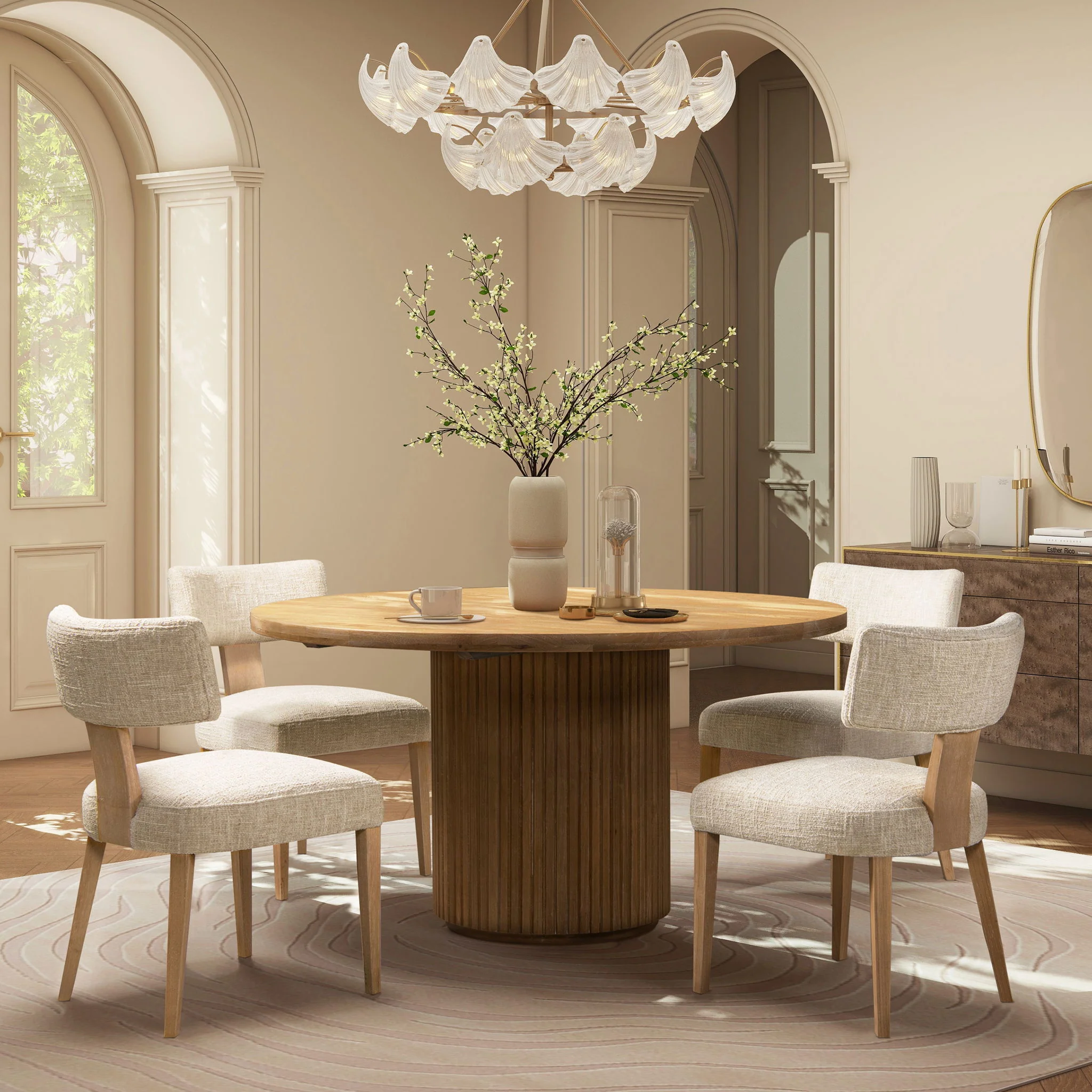 Louise - Split Back Upholstered Dining Side Chair (Set of 2) - Travertine Beige - Image 5