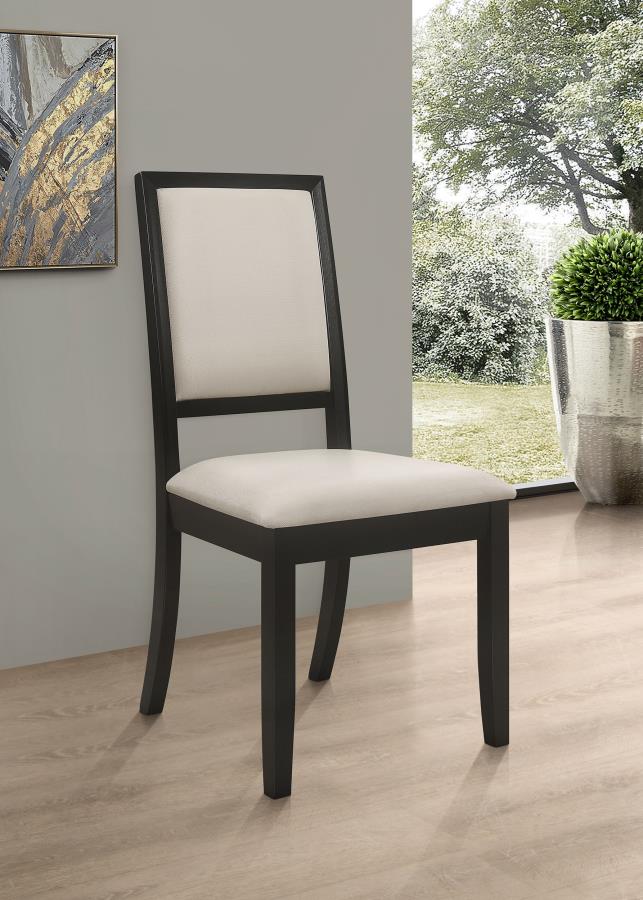 Louise - Upholstered Wood Dining Side Chairs (Set of 2) - Black - Image 2