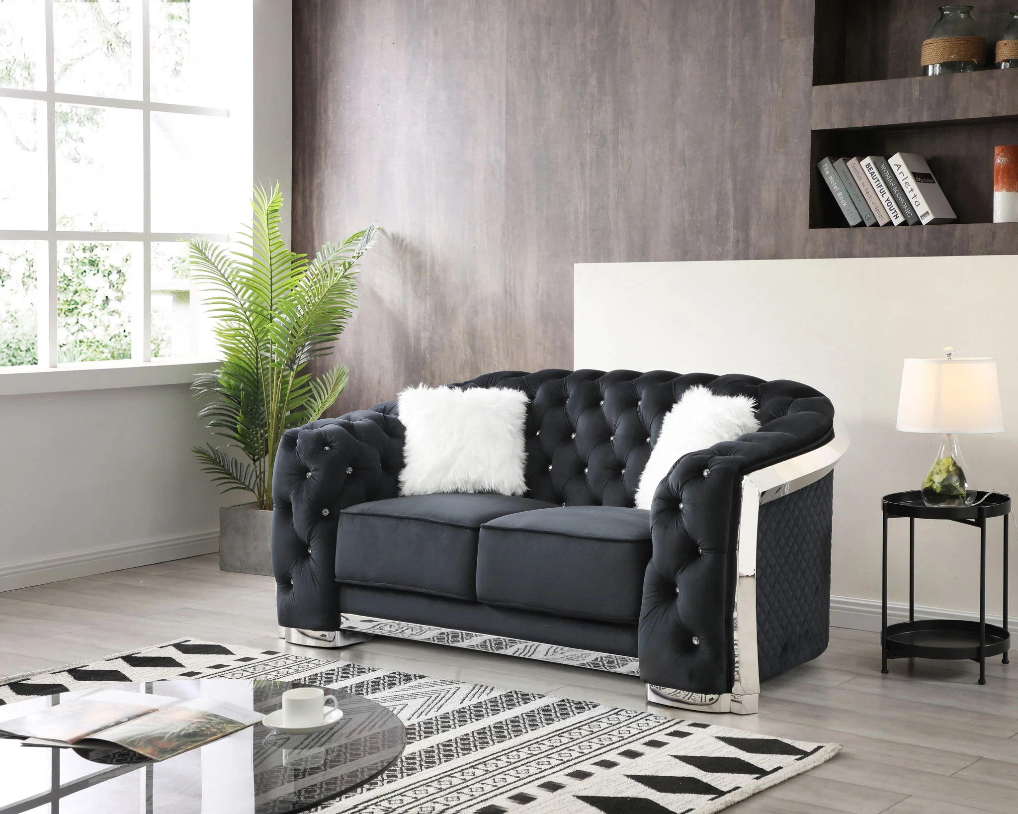 Loveseat With Flared Arms - Image 10