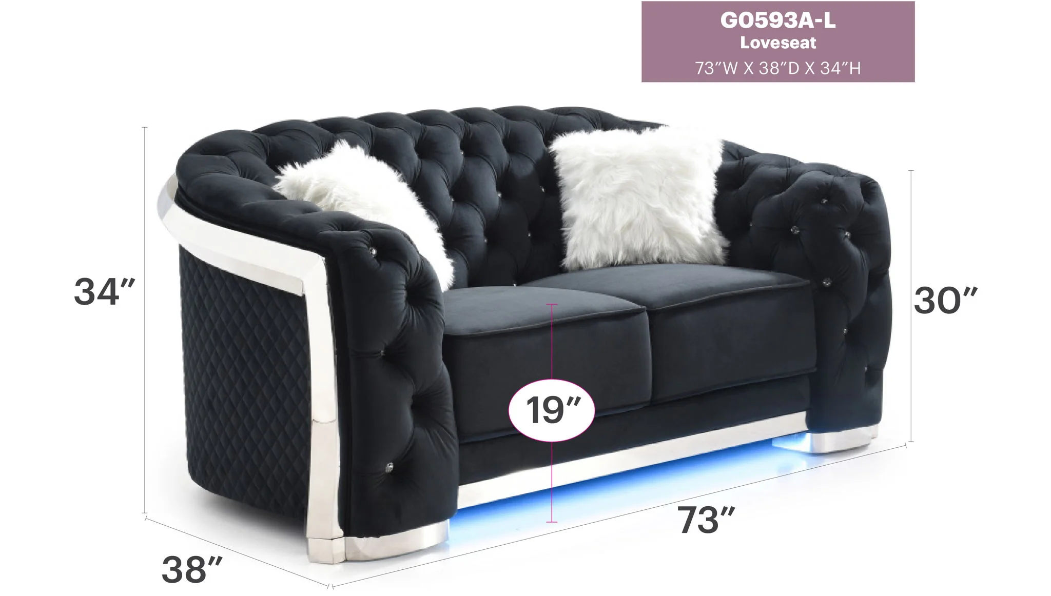 Loveseat With Flared Arms - Image 16