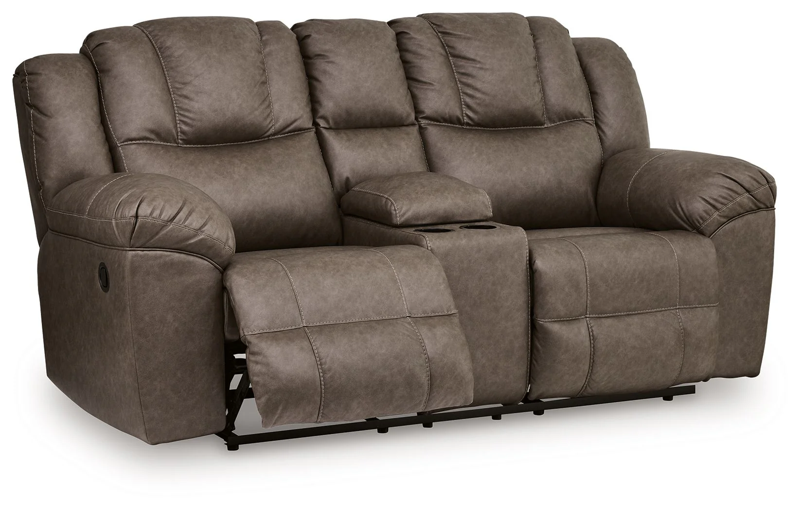 Lowilla - Double Reclining Loveseat With Console - Driftwood - Image 5