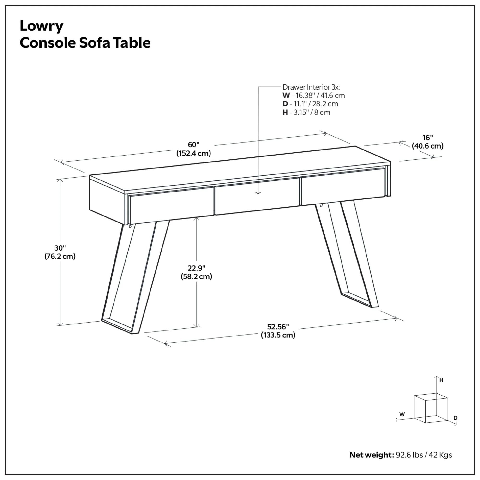 Lowry - Console Sofa Table - Oak - Image 4