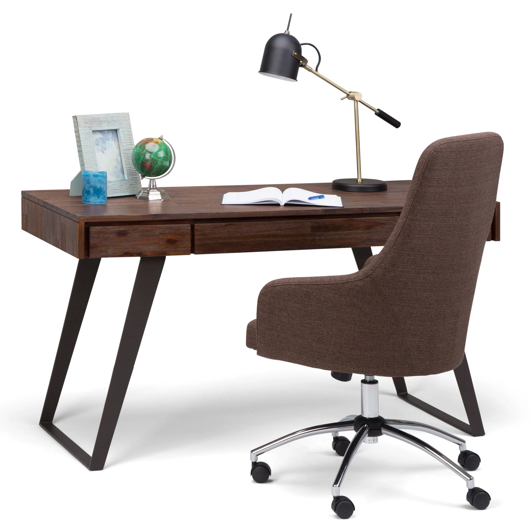 Lowry - Desk - Distressed Charcoal Brown - Image 6