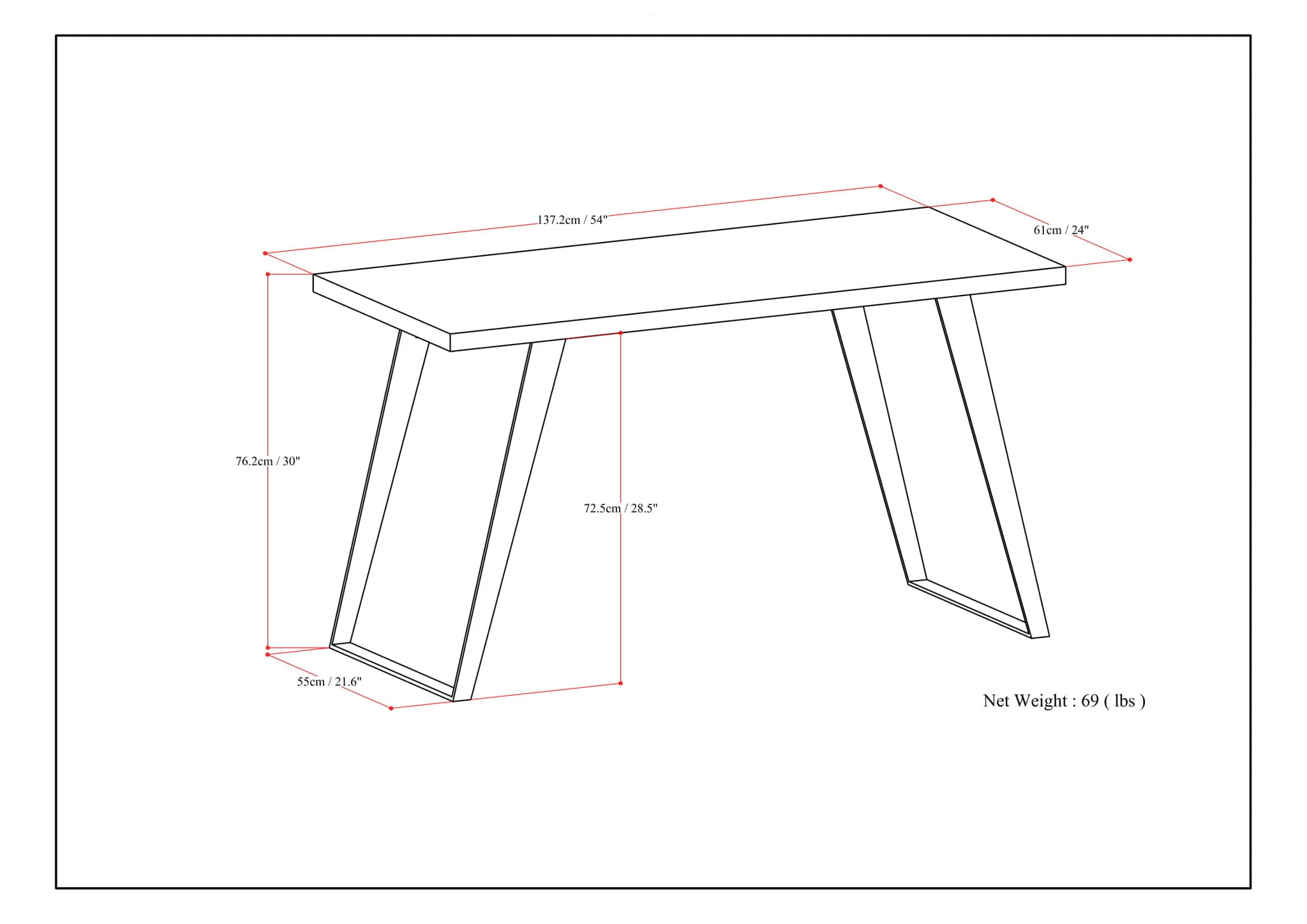 Lowry - Flat Top Desk - Rustic Natural Aged Brown - Image 2