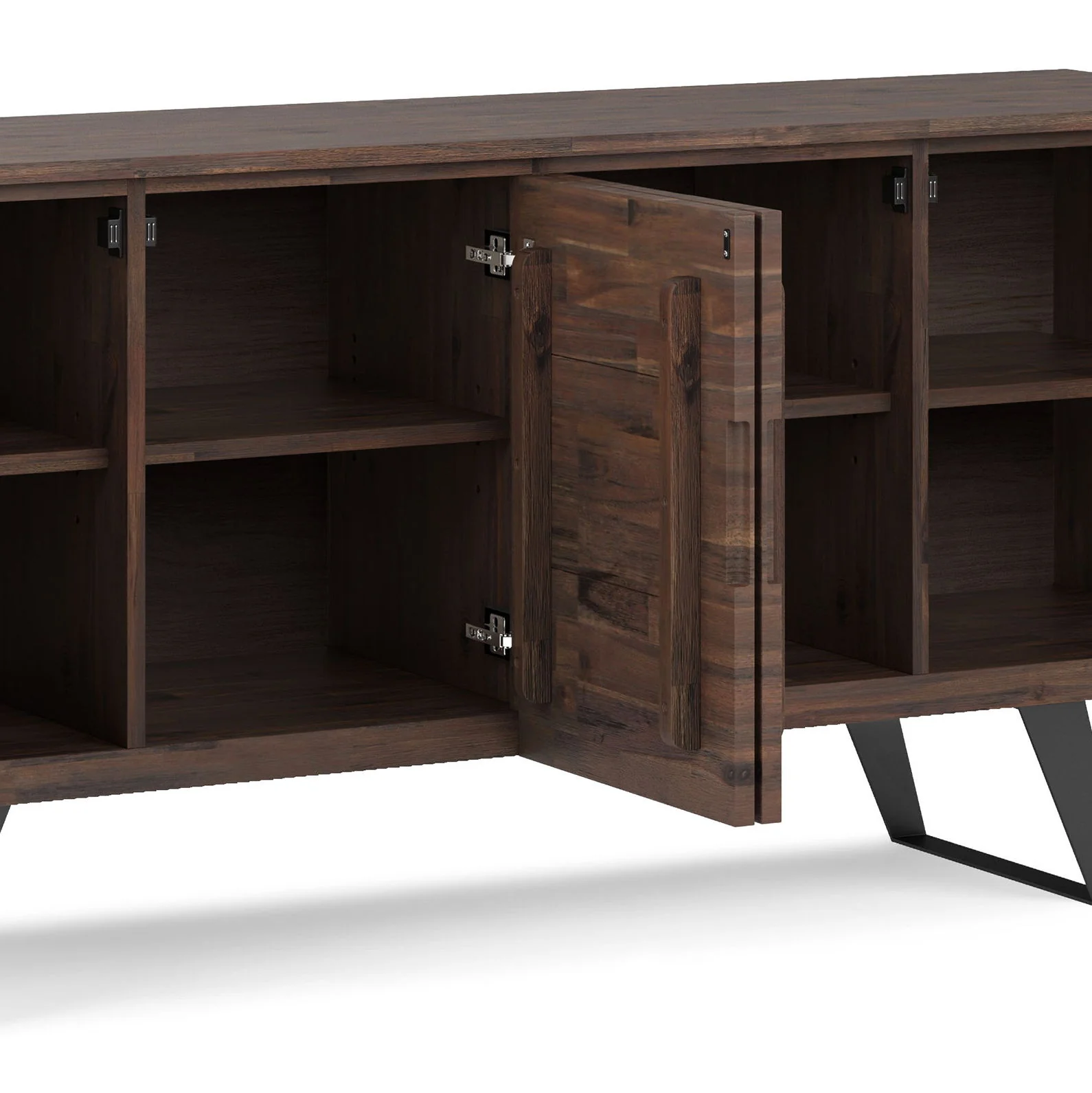Lowry - Large 4 Door Sideboard Buffet - Distressed Charcoal Brown - Image 8