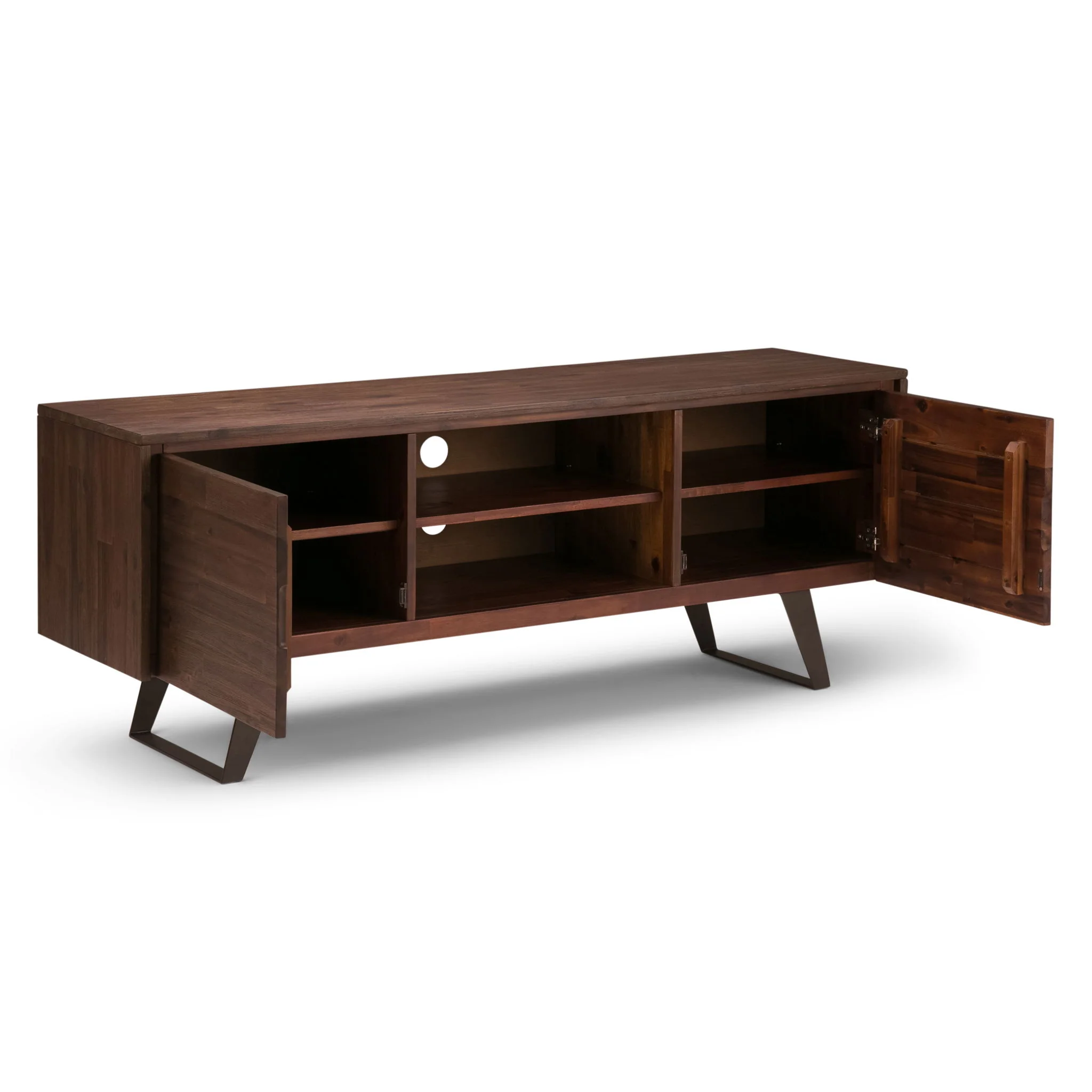 Lowry - TV Media Stand - Distressed Charcoal Brown - Image 5
