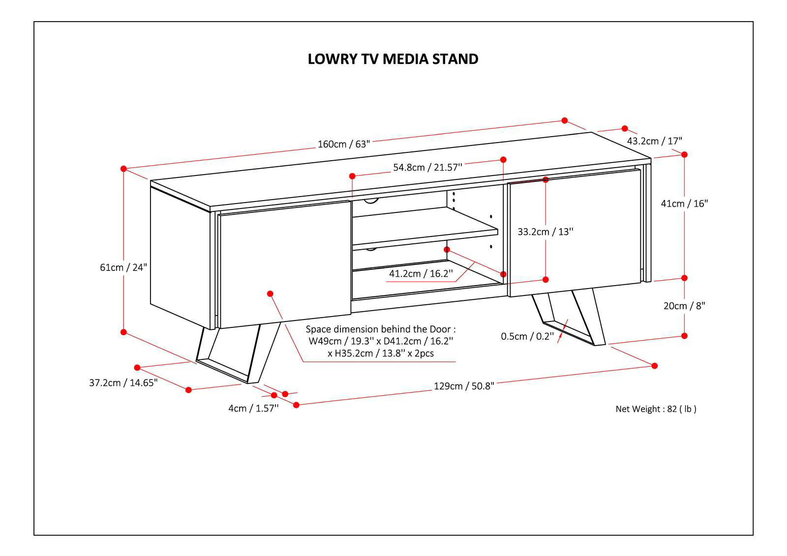 Lowry - TV Media Stand - Distressed Charcoal Brown - Image 8