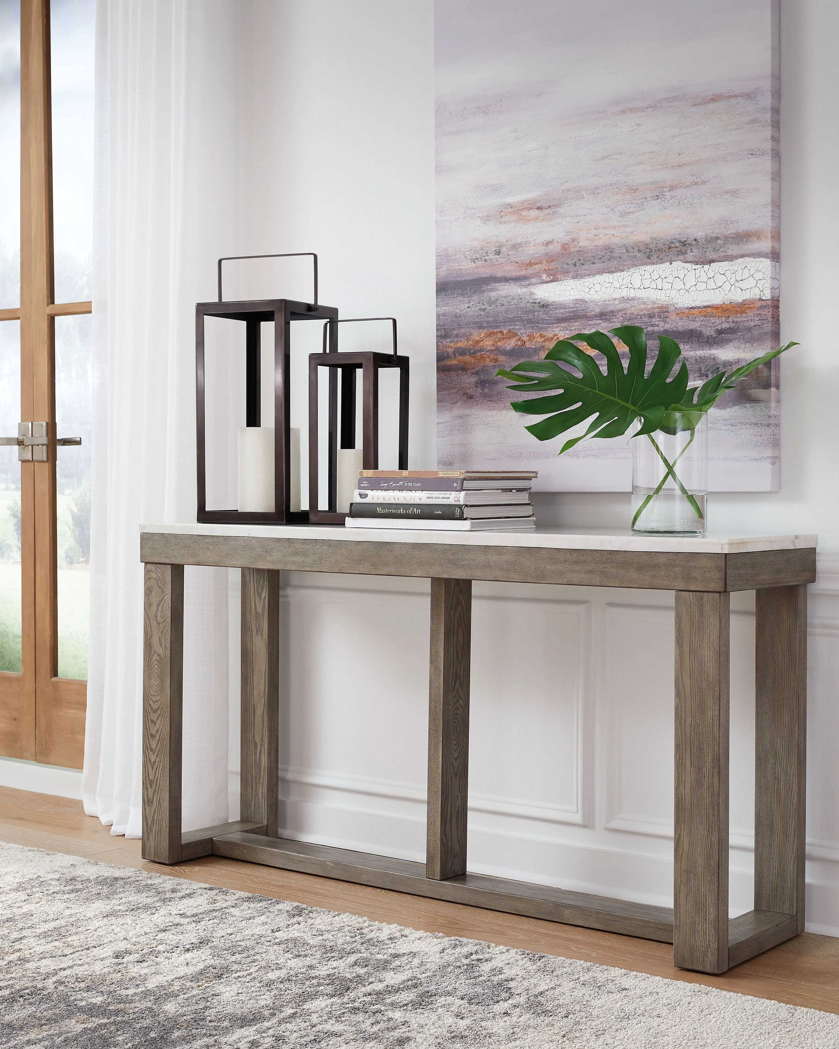 Loyaska - Sofa Table - Brown / Ivory - Image 6