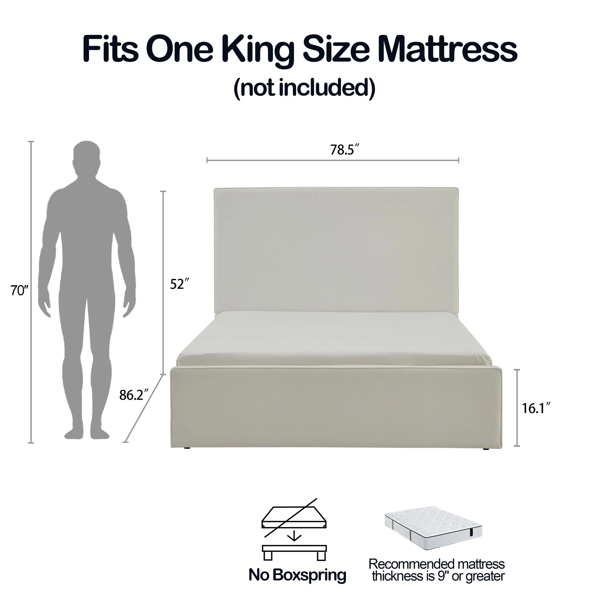 Lucas - Tall Headboard Upholstered Bed - Image 19
