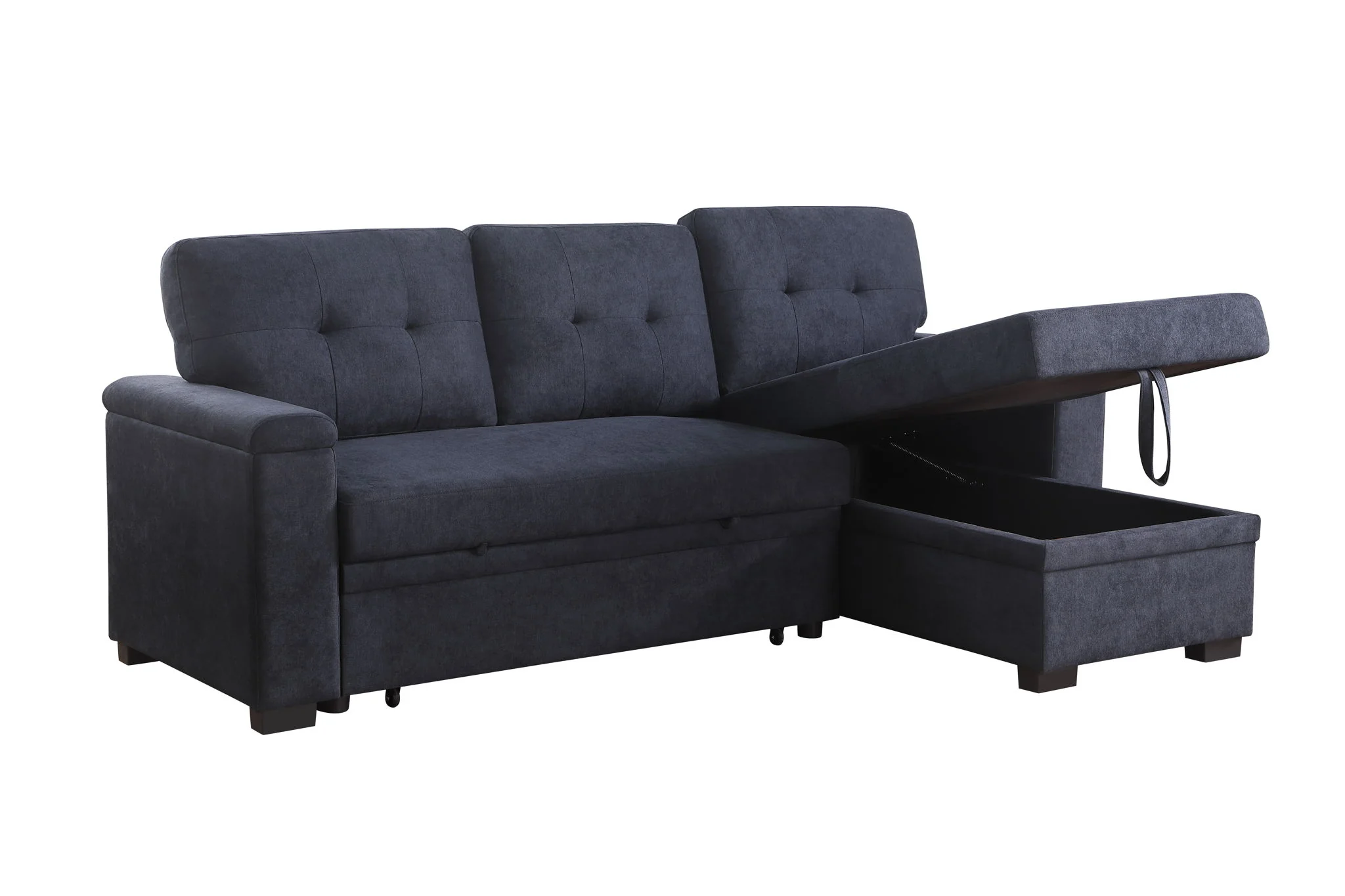 Lucca II - 84.5"W Reversible Sleeper Sectional Sofa with Storage Chaise - Image 15