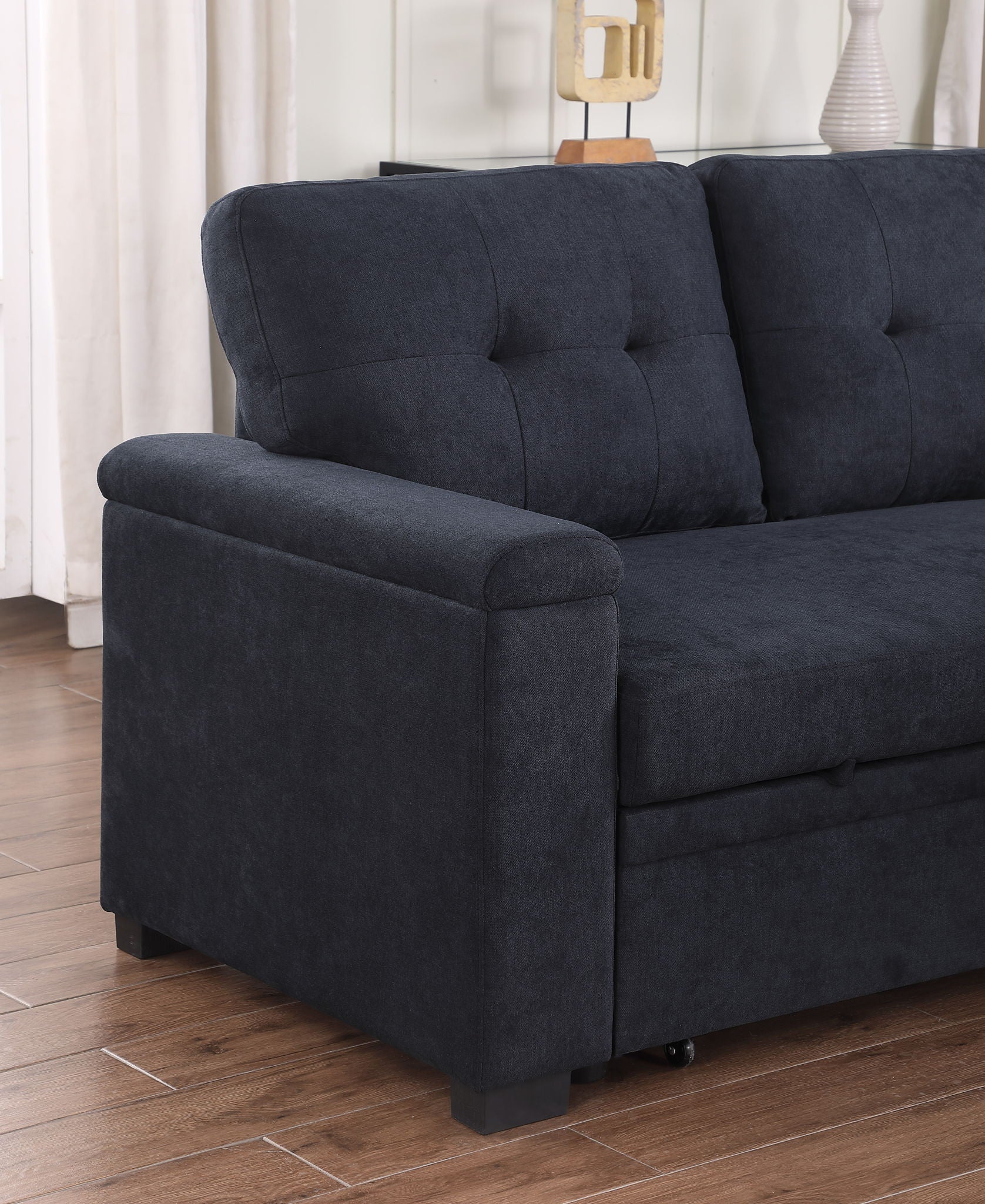 Lucca II - 84.5"W Reversible Sleeper Sectional Sofa with Storage Chaise - Image 20