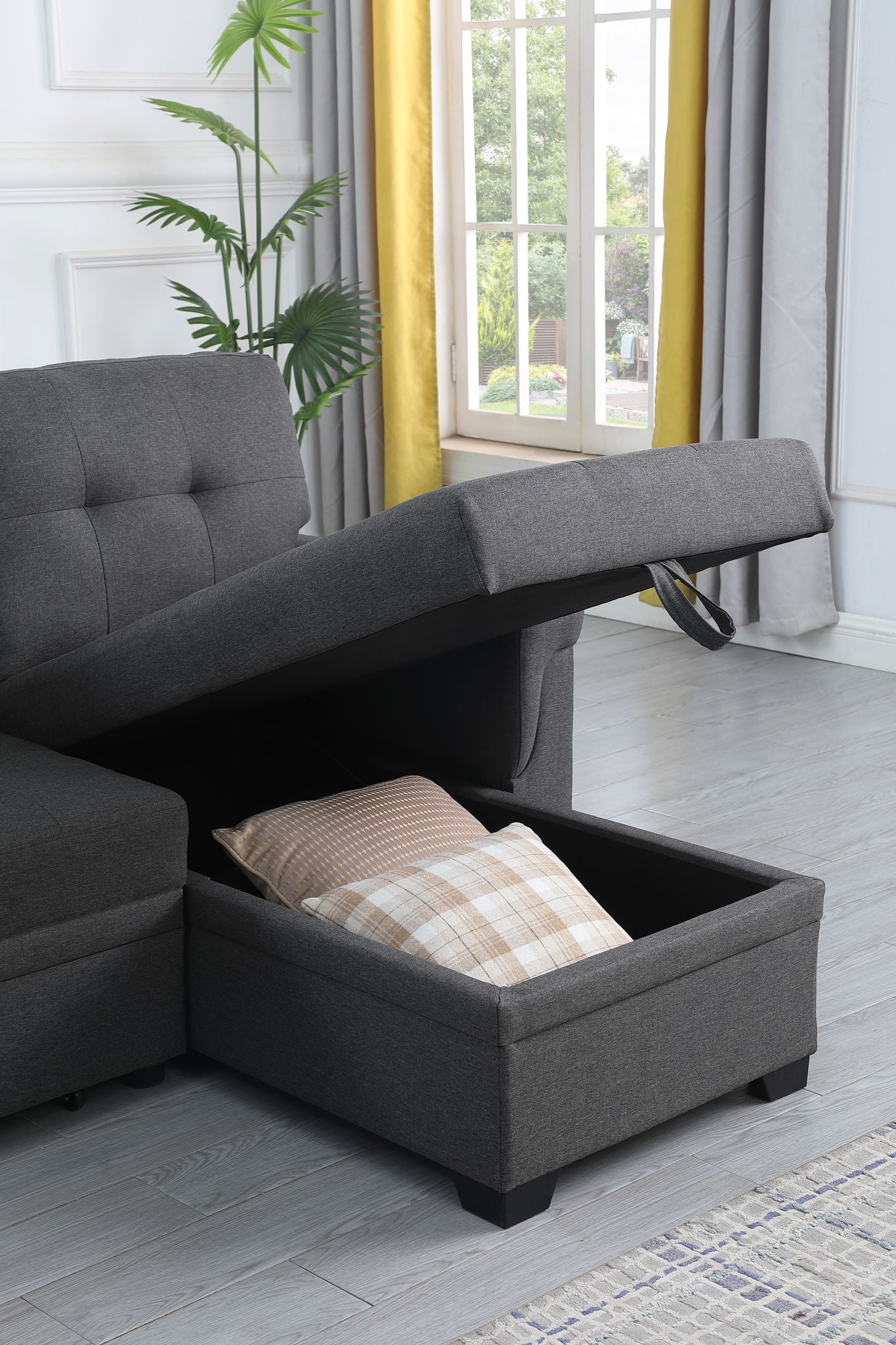 Lucca - Reversible Sleeper Sectional Sofa With Storage Chaise - Image 3