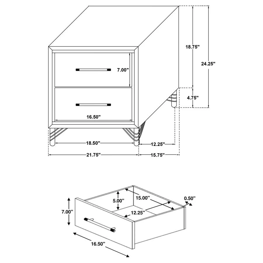Lucia - 2-Drawer Nightstand - White - Image 25