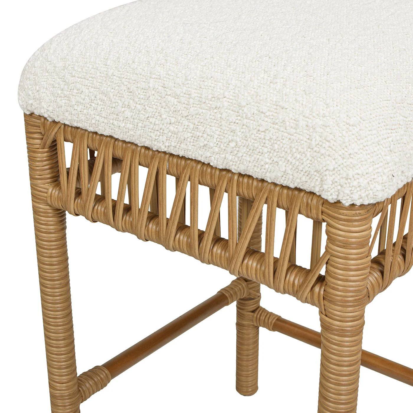 Lucia - Backless Upholstered Counter Stool With Frame - Ivory White - Image 5