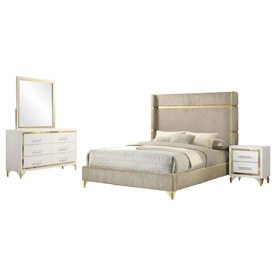 Lucia - Bedroom Set With Upholstered Wingback Panel Bed - Image 10