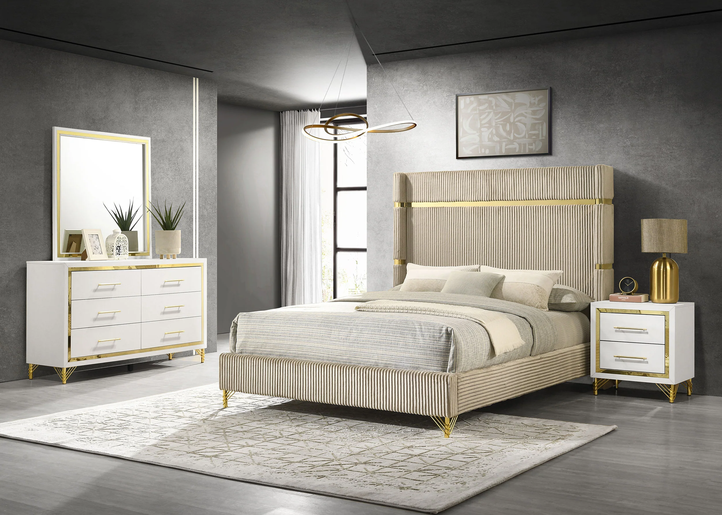 Lucia - Bedroom Set With Upholstered Wingback Panel Bed - Image 101