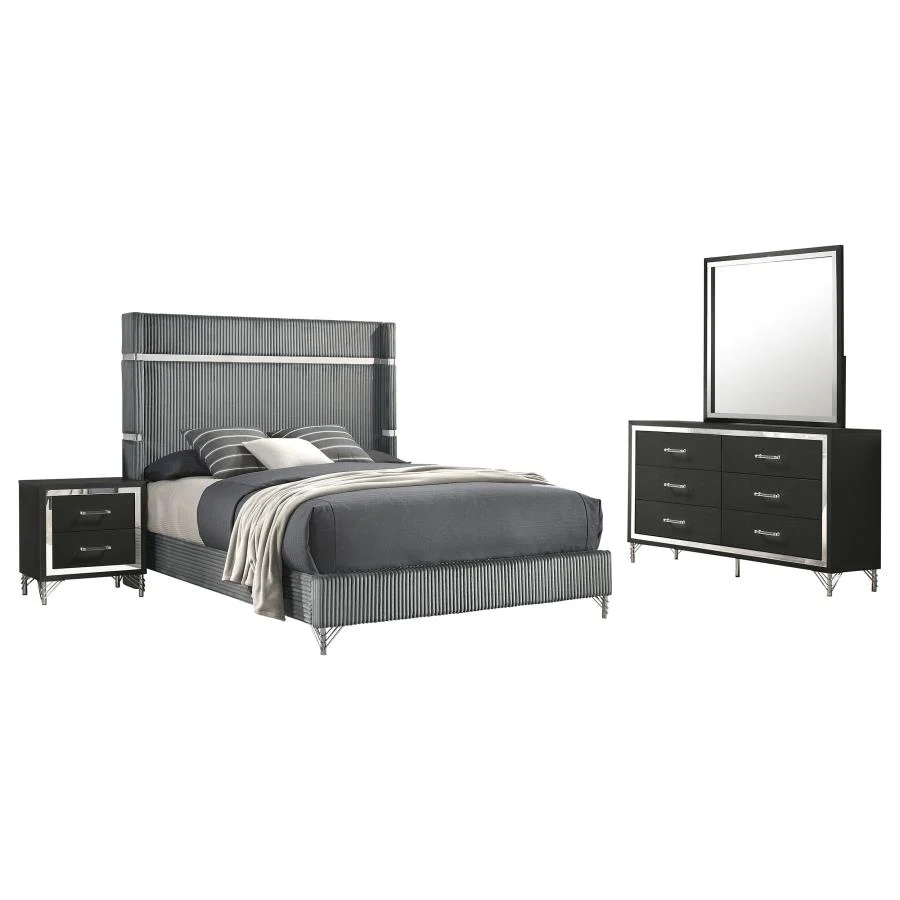Lucia - Bedroom Set With Upholstered Wingback Panel Bed - Image 13