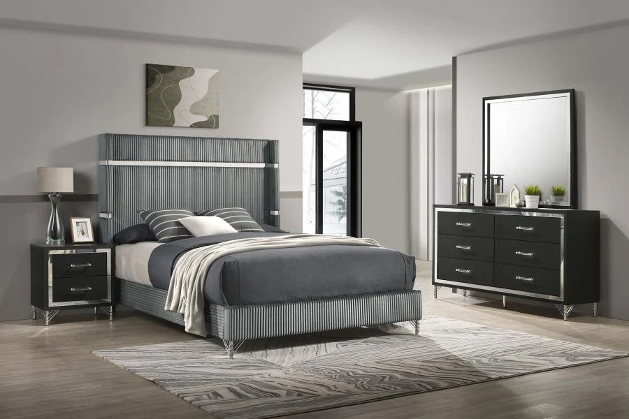 Lucia - Bedroom Set With Upholstered Wingback Panel Bed - Image 5