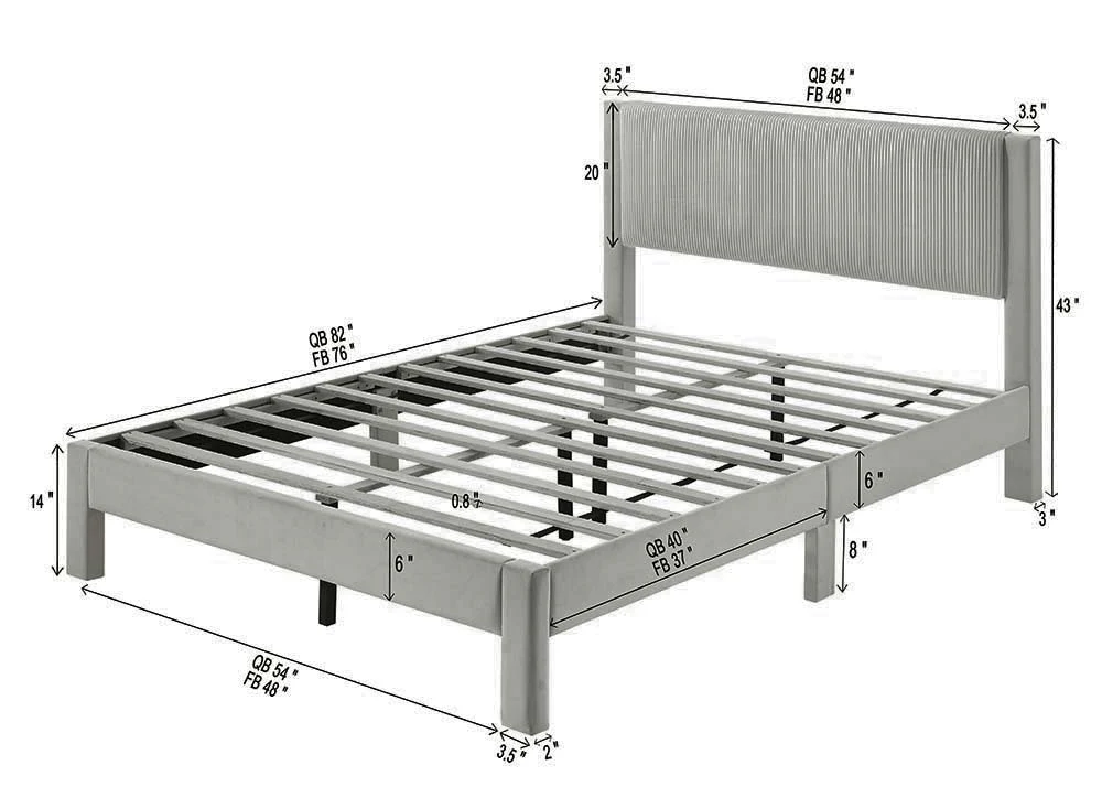 Lucia Bed Light Grey - Image 3