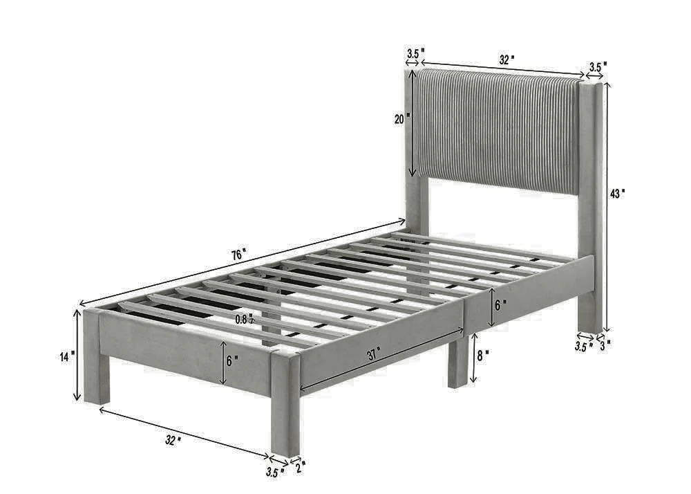 Lucia Bed Light Grey - Image 4