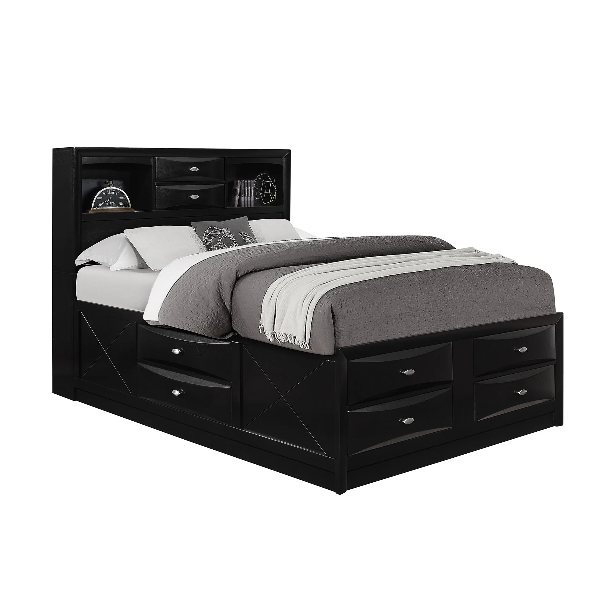 Lucille - Bed With Storage And Bookcase Headboard