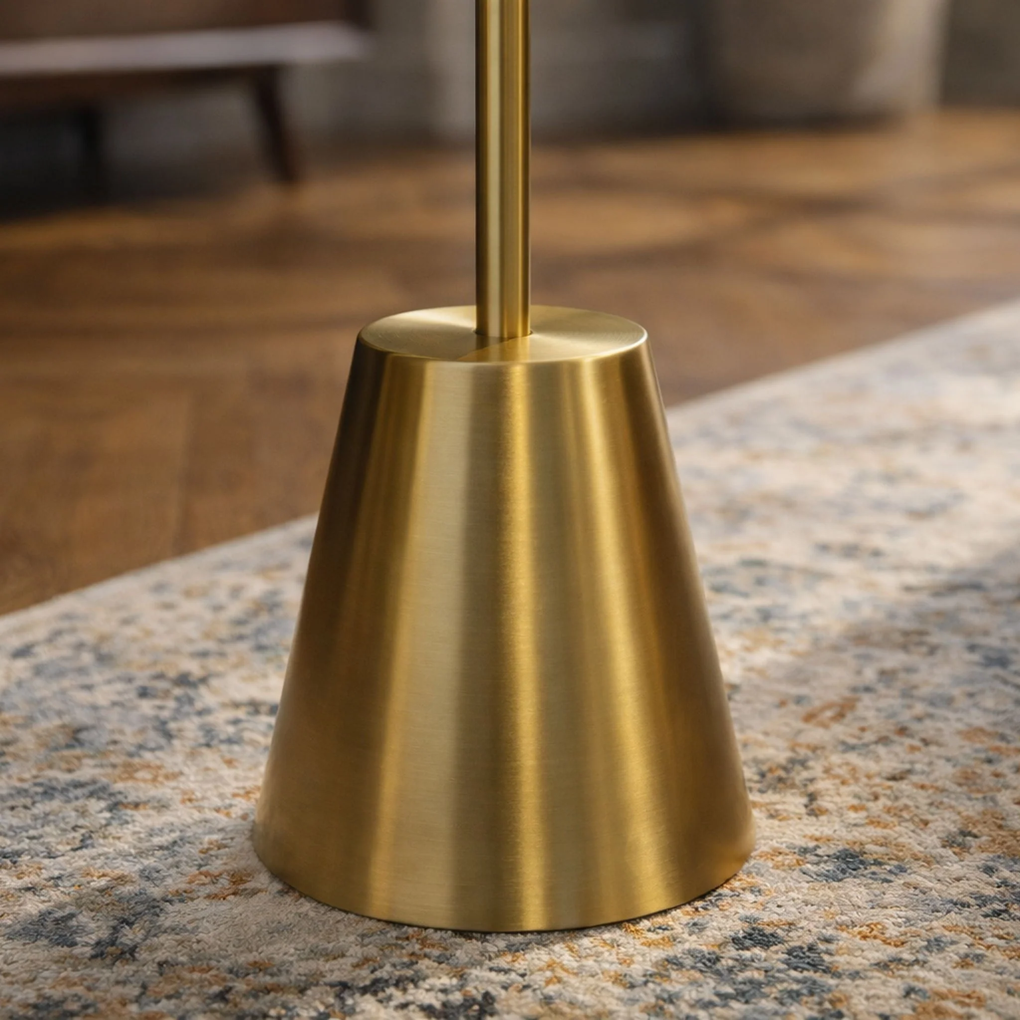 Lumina - Floor Lamp With Rotary Switch Triple Spots Cone Base - Gold - Image 5