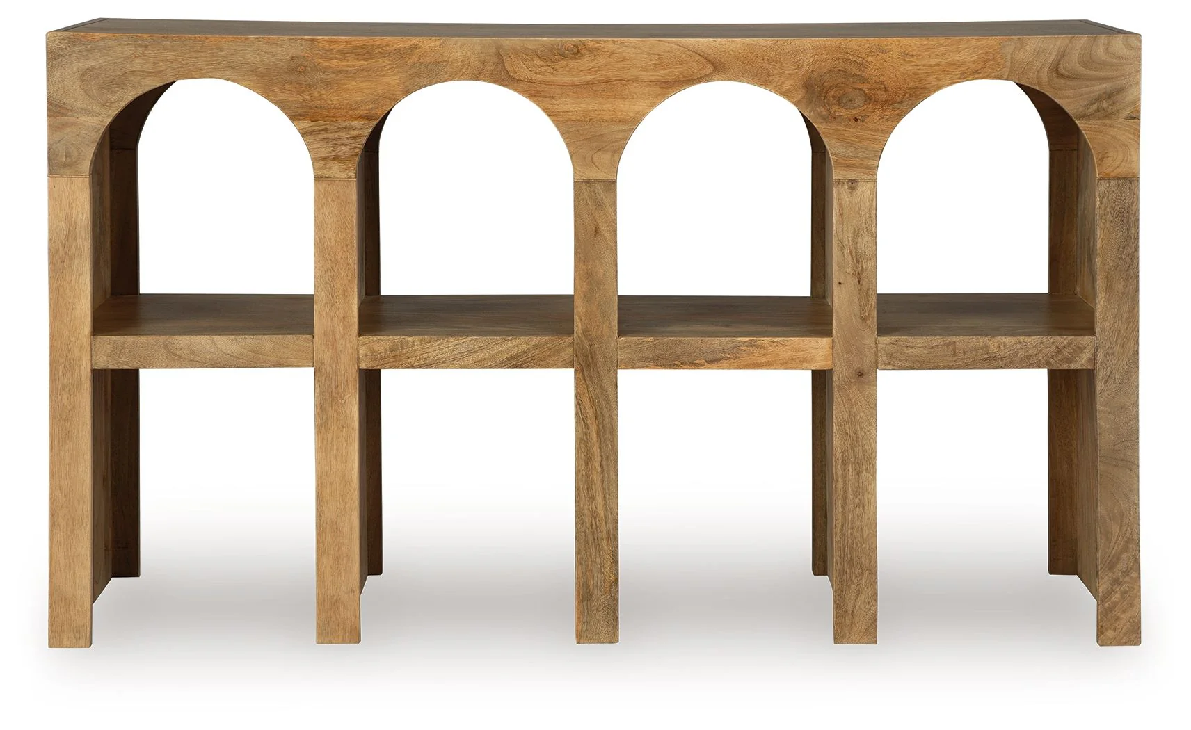 Luzmanacy - Console Sofa Table - Natural Brown - Image 5
