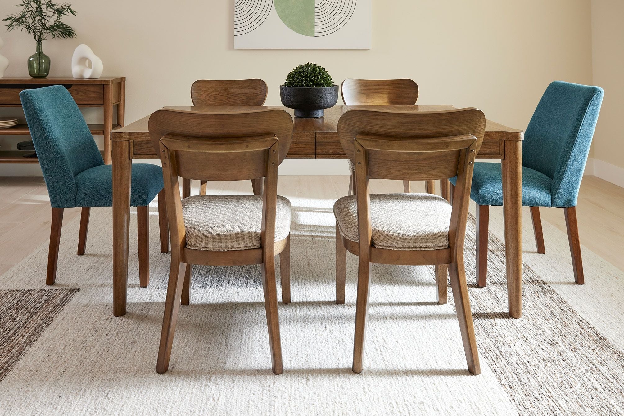 Lyncott - Dining Uph Side Chair (Set of 2) - Blue / Brown - Image 2