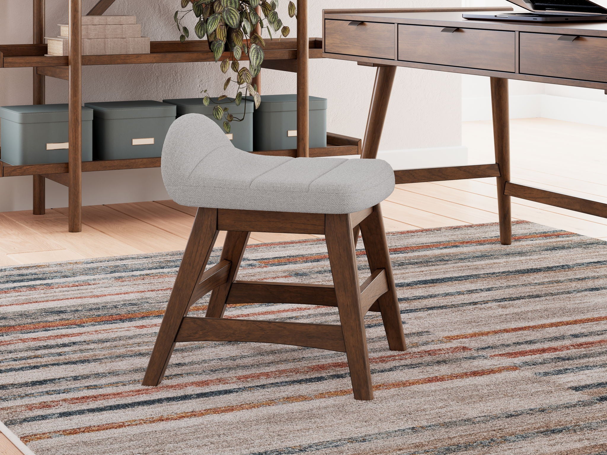 Lyncott - 3 Pc. - Home Office Desk, Chair, Bookcase - Brown - Image 3