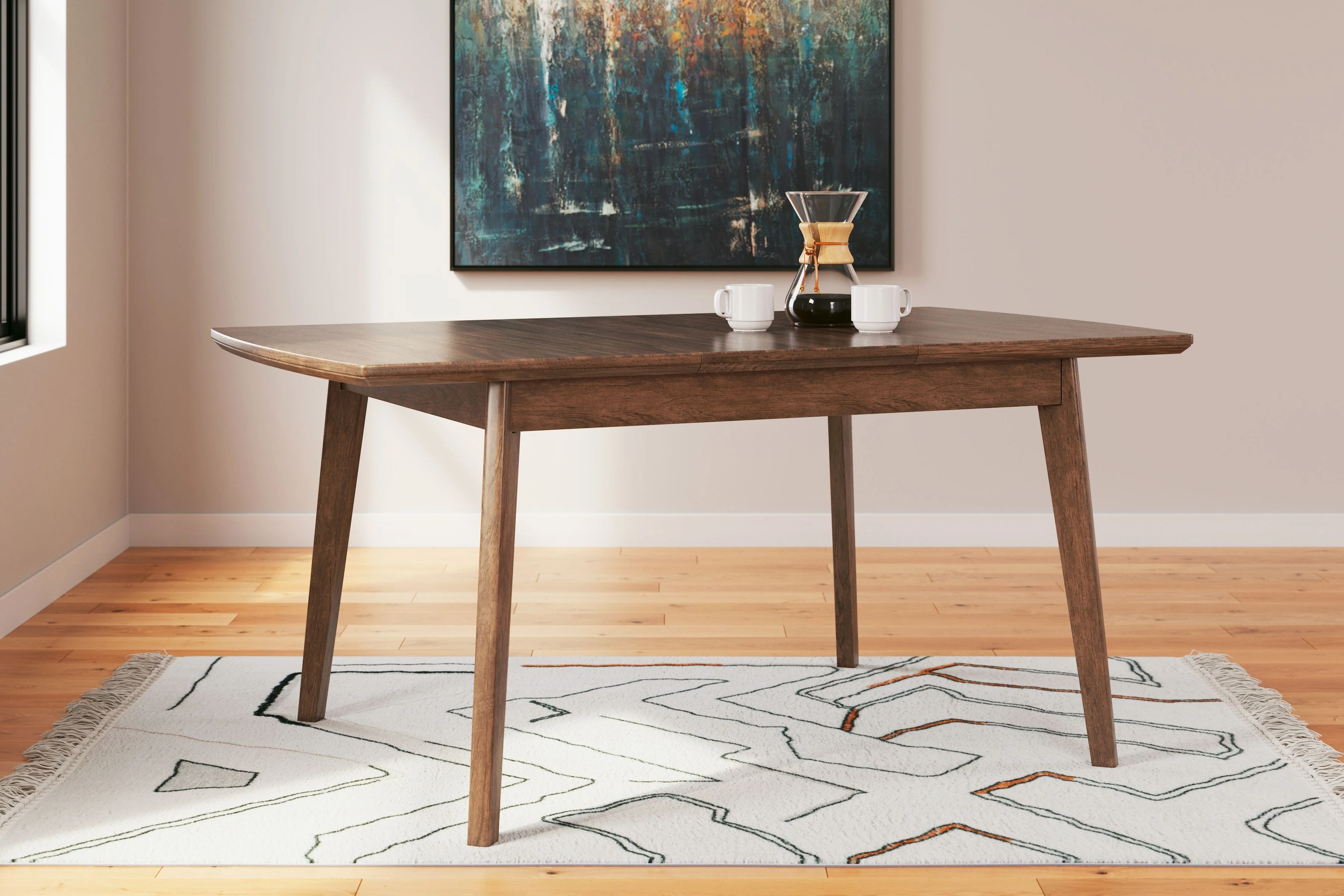 Lyncott - Rectangular Dining Room Butterfly Extension Table - Brown - Image 7