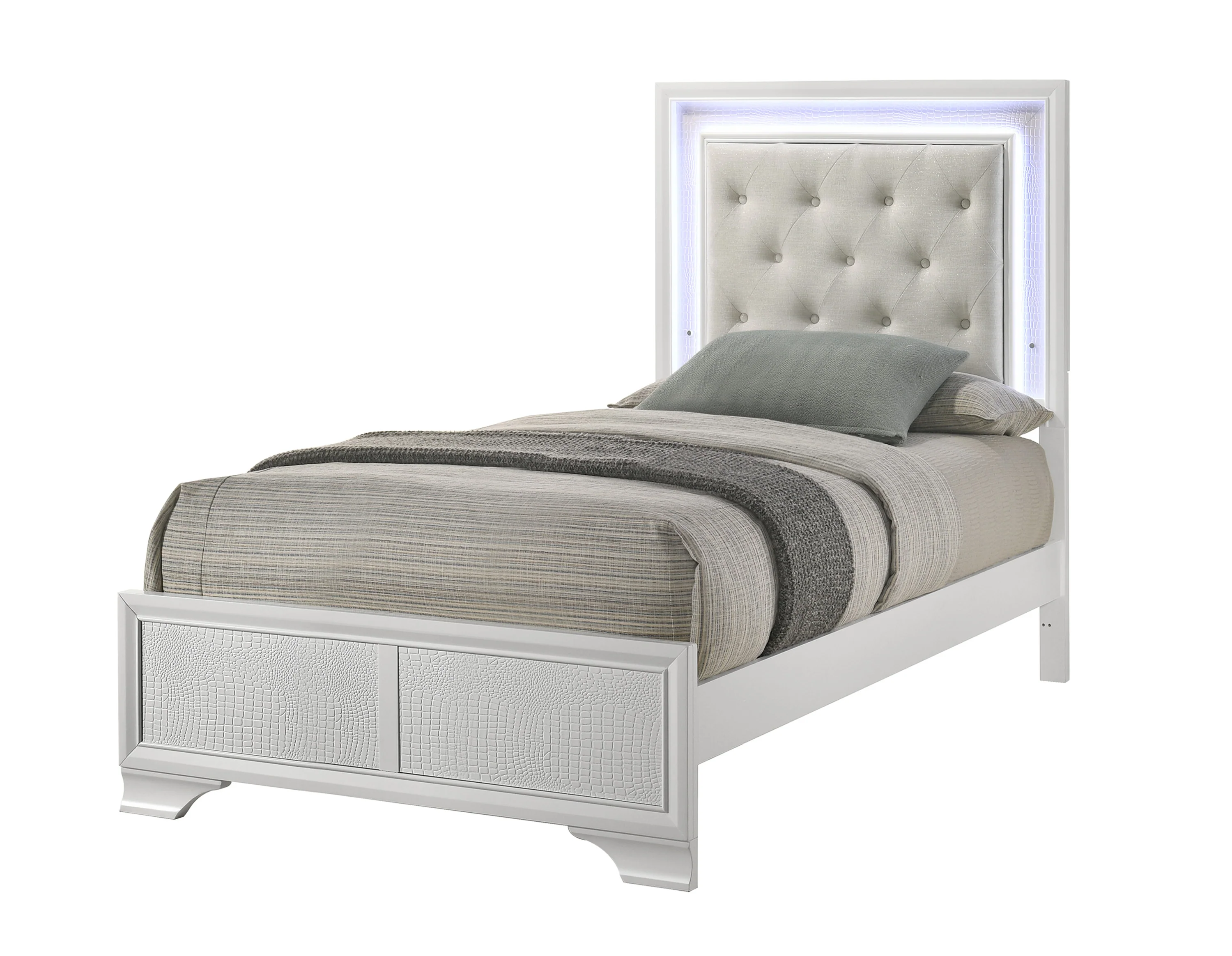 Lyssa Led Bed Frost/Oat - Image 6