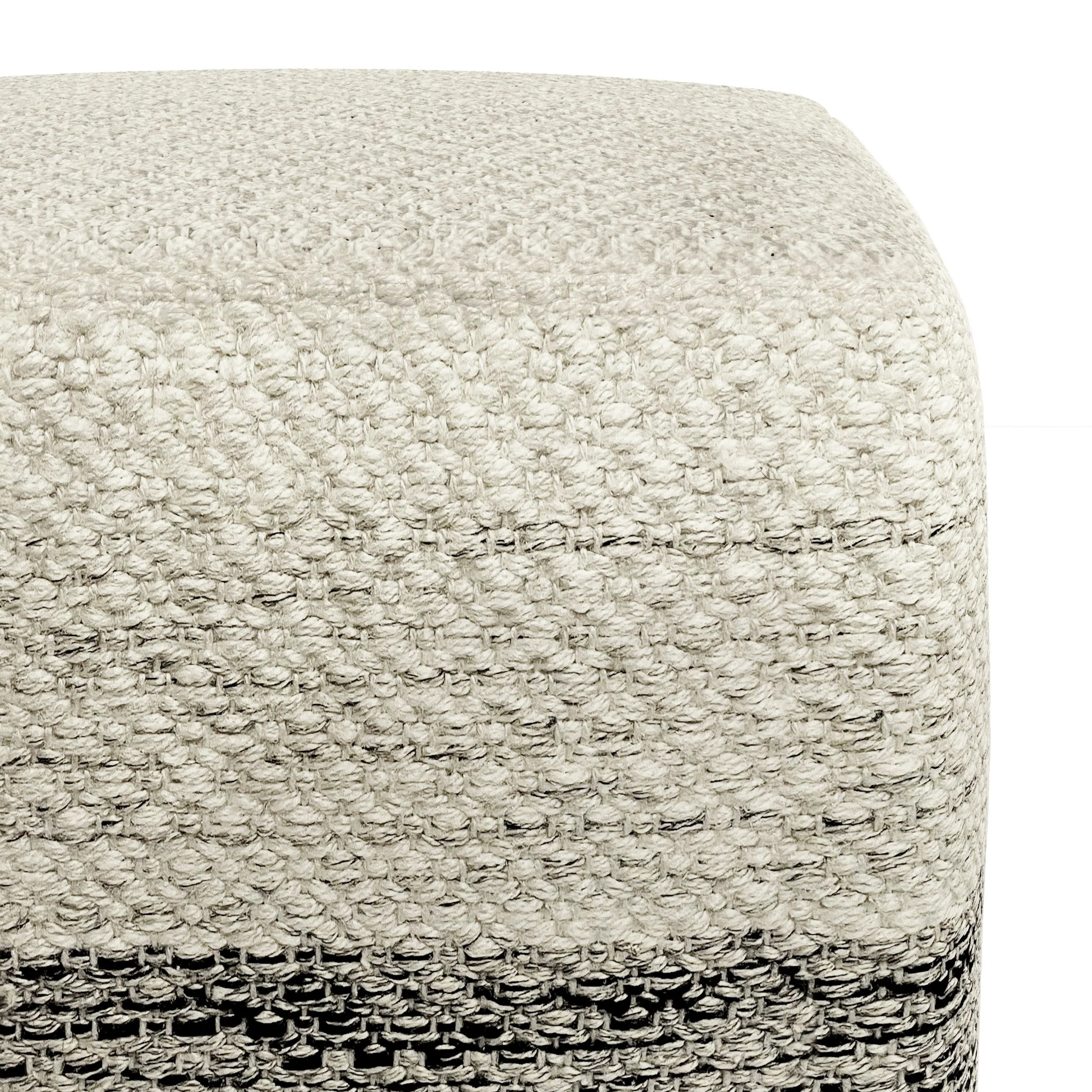Macie - Square Woven Outdoor / Indoor Pouf - Gray / White - Image 6