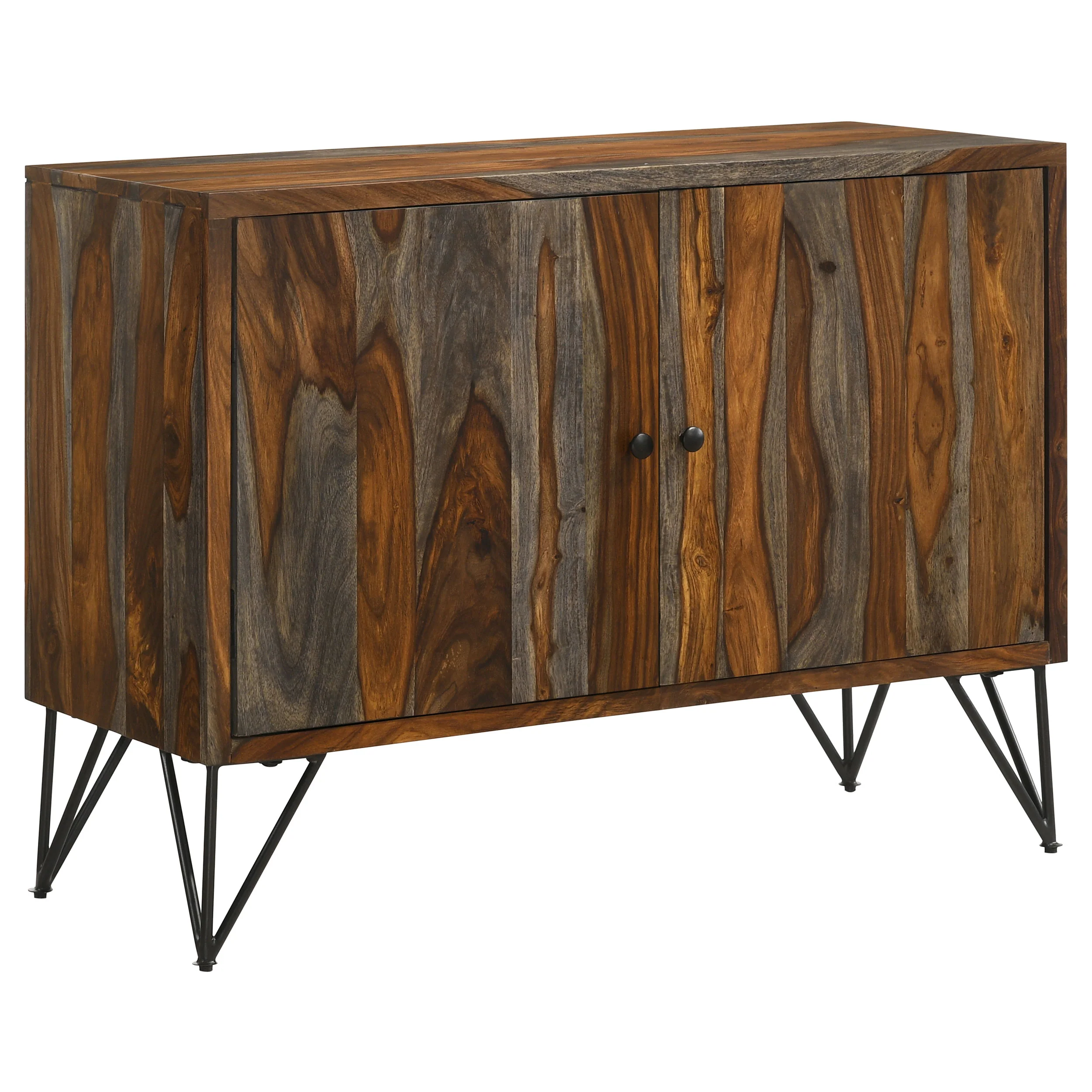 Macon - 2 Door Sheesham Wood Storage Accent Cabinet - Gray - Image 13