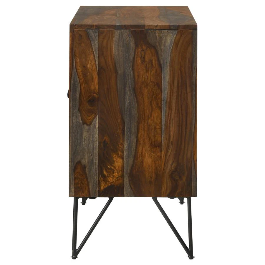 Macon - 2 Door Sheesham Wood Storage Accent Cabinet - Gray - Image 7