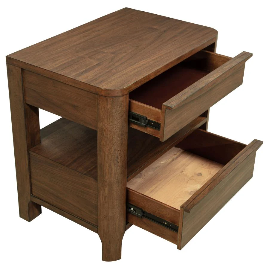 Maderia - 2-Drawer Nightstand Bedside Table - Walnut - Image 11
