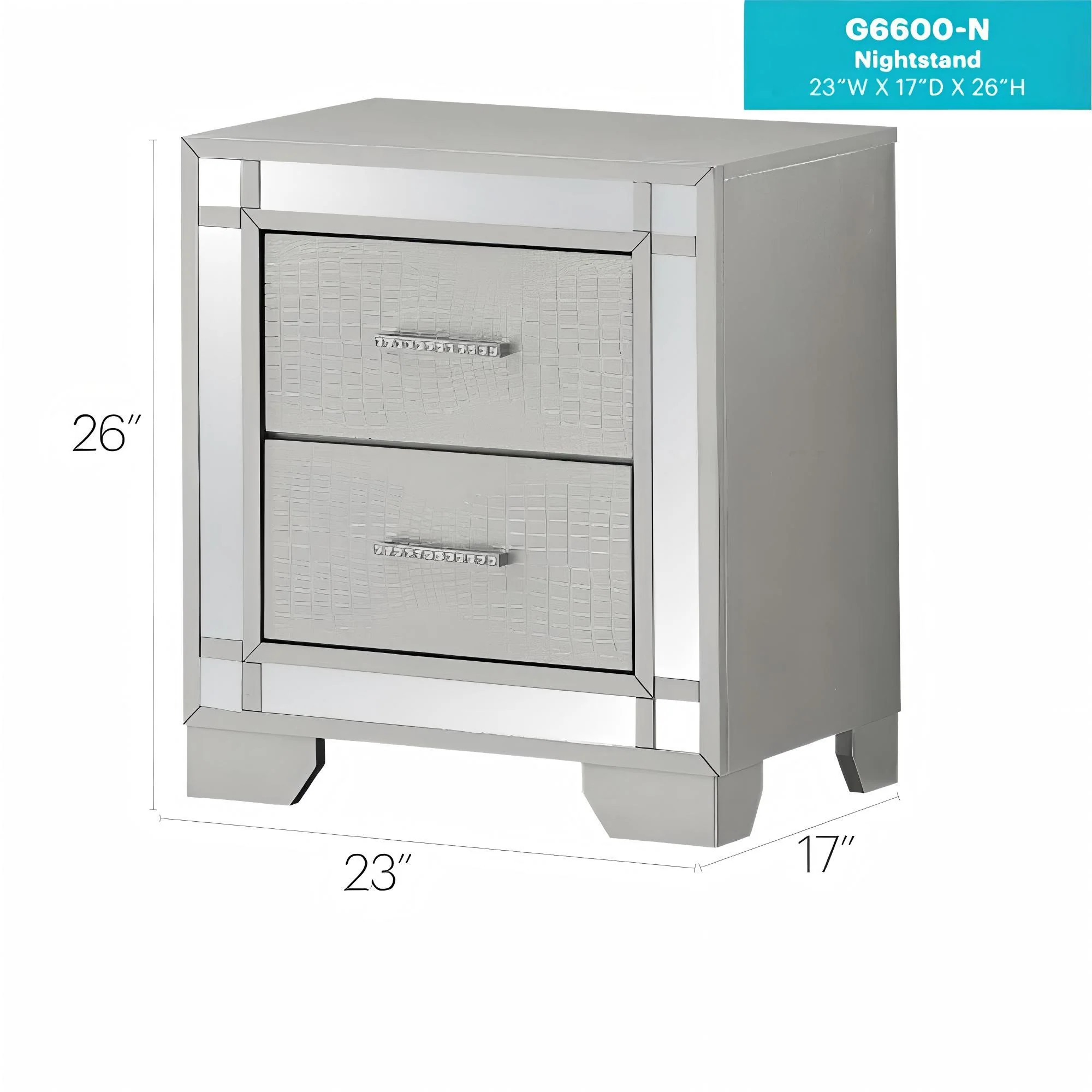 Madison - Nightstand - Silver Champagne - Image 6