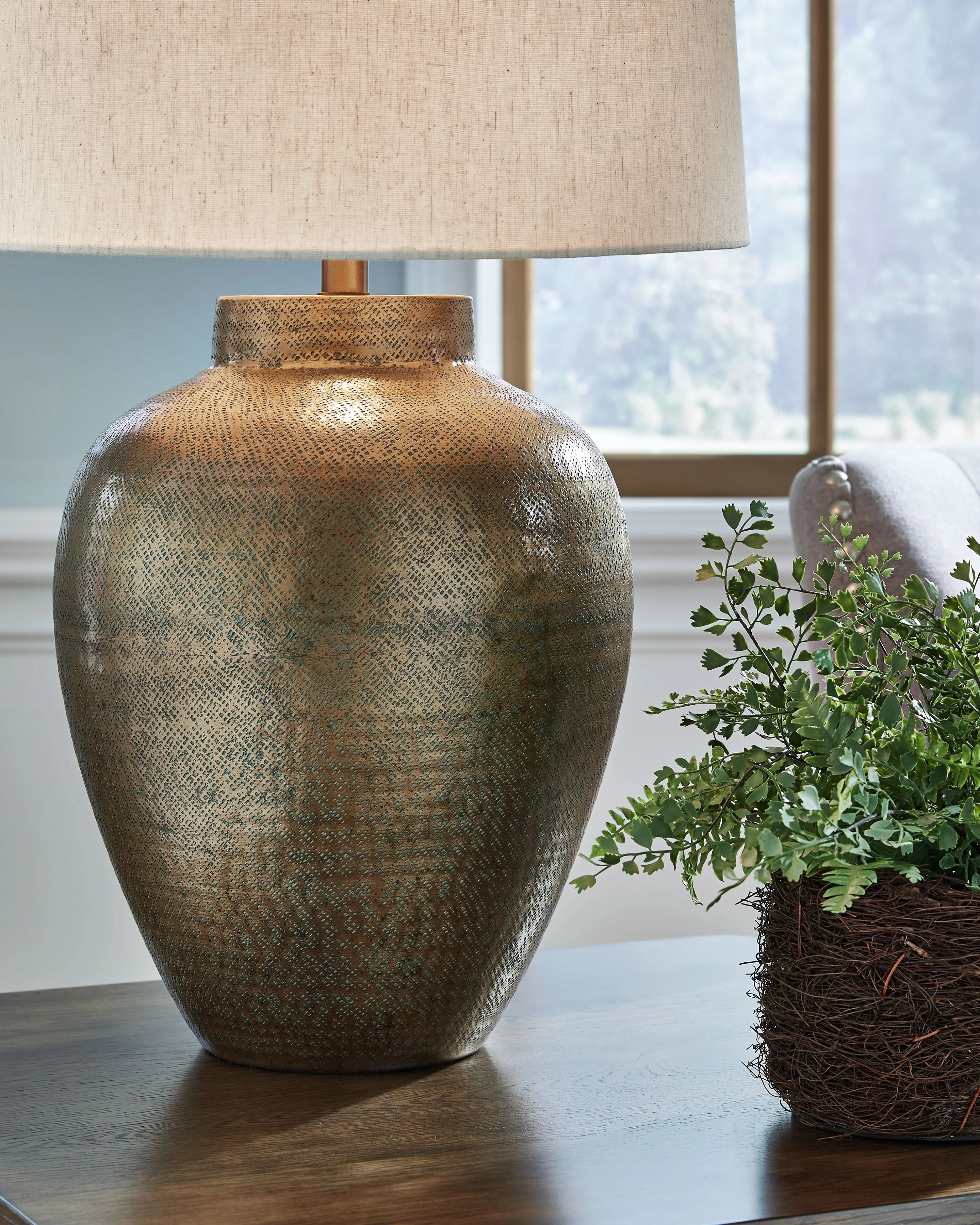 Madney - Metal Table Lamp - Antique Gold Finish - Image 5