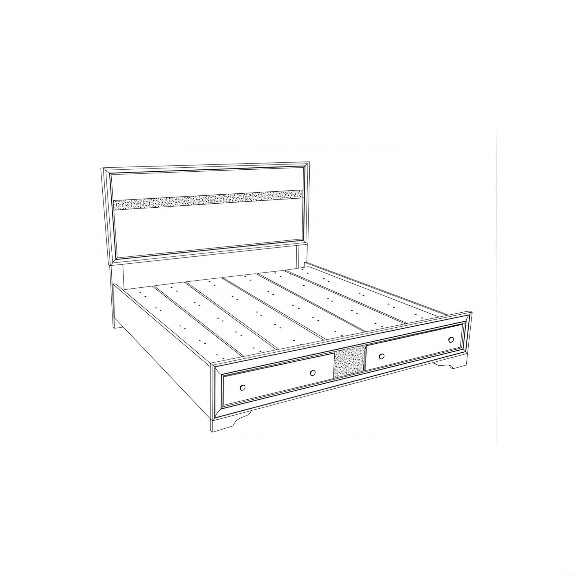 Madrid - Queen Bed With Storage Drawers And Nickel Handles - Black - Image 3